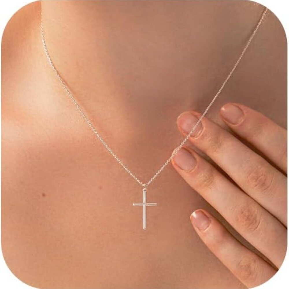 Cross Necklace for Women -Dainty 14K Gold Plated Cross Necklace Layered Gold Cro